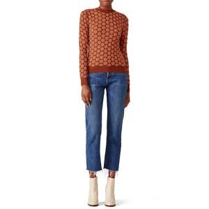 Marni Burgundy Metallic Shimmery  Polka Dot Knit Sweater Long Sleeve Sz 44/US M